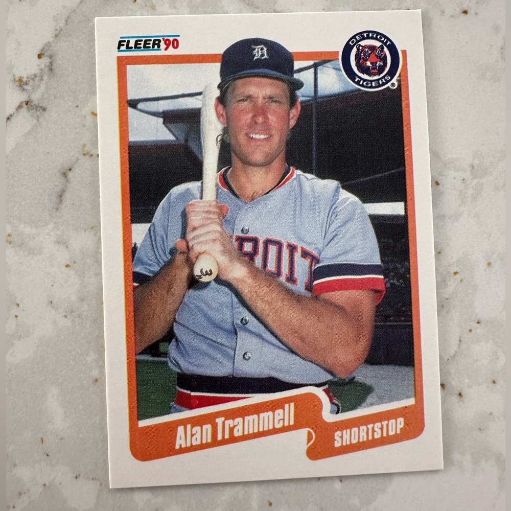 fleer 90 alan trammell tigers baseball card